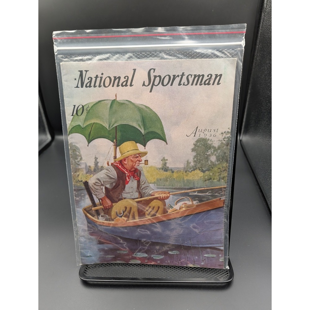Vintage National Sportsman Magazine‎ August 1936 Painted Cover Outdoorsman